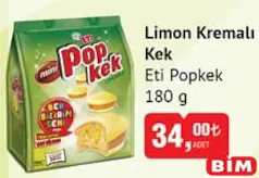 ETİ POPKEK LİMON KREMALI KEK 180 G ETİ POPKEK LİMON KREMALI KEK 180 G